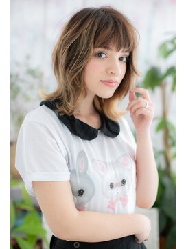 ミック 日暮里店(miq) 外国人風ハイトーンカラー！こなれ感くびれセミディb