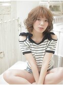 外ハネカールMIX・ベージュ