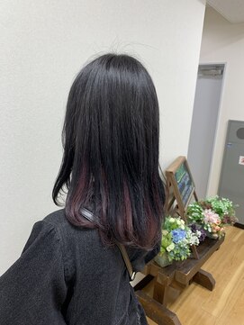 ララ(LALA) インナーカラー ピンク×ブルーブラック kf