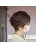 【丸みショート+サイドバング】