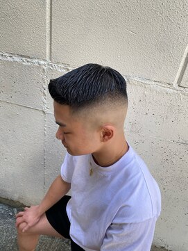 リレーションメンズヘアー(RELATION MEN'S HAIR) スキンフェードスペインカールダークアッシュニュアンスパーマ