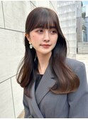 トレンド前髪韓国美髪女神ヨシンモリヘアチョコレートカラー