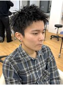 【スパイキーショート】ベリーショート 黒髪短髪 アップバング