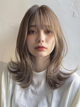 レヴ 草加店(LEV.) イメチェン美髪ホワイトブロンド外ハネボブワイドバング