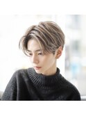 韓国風メンズミルクティーベージュダブルカラーハイトーンカラー