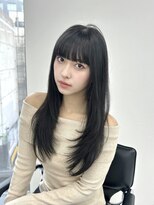 ユーフォリア 渋谷グランデ(Euphoria SHIBUYA GRANDE)&nbsp;レイヤーカット　顔まわりカット　ダークカラー