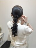 ローポニー風編みおろしヘアセット＊