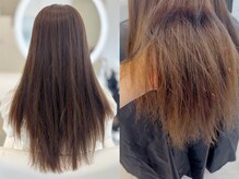 Before ● カラーを繰り返した髪の状態 ● 