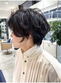 大人ショート/ショートボブ/白髪ぼかしハイライト/武蔵小杉