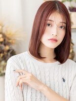 カバーヘア ブリス 北浦和(COVER HAIR bliss)&nbsp;ローズベージュセンターパート艶感ストレートA9北浦和30代40代