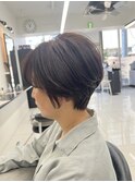 30代40代50代小顔に見えるショートカット白髪染め白髪ぼかし