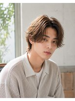 MEN's Baguz MEN'Sカット/ MEN'Sパーマ/ MEN'Sカラー 韓国ミディアム×シャドウパーマ×毛流れセンターパート