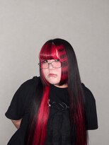 ヘアメイクボッカ(hair make Bokka)&nbsp;小松／赤黒ボーダーカラー×デザインカラー