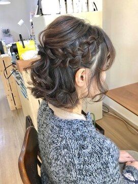 ボブゆるふわハーフアップアレンジ ヘアセット 立川南 立川