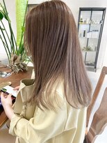 パーク(PARK)&nbsp;くびれミディブリーチなしミルクティーベージュカラーハイライト