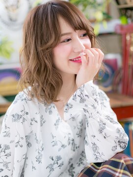 カバーヘア ブリス 上尾西口店(COVER HAIR bliss) くせ毛風毛先パーマふんわりフェミニンボブh上尾20代30代40代!