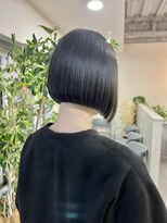 フラッグ ヘアー 天神西通り店(Flag HAIR)&nbsp;シンプルボブ　前下がり　暗髪