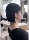 切りっぱなしラインがオシャレ。首も綺麗に見える【ボブ】