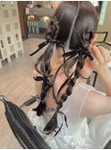 【藤沢/辻堂】ヘアセット/ヘアアレンジ/編みおろし/リボン