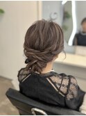 編み込みゆるっとアップ