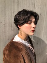 毛流れパーマ　ハンサムショート