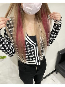 ヘアーデザイン ジェルム(Hair Design germe) 真っ赤なインナーエクステ #しのだスペシャル