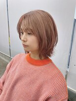 リミットバイアフィナー 大宮店(limit by Afinar)&nbsp;レイヤーボブ/ピンクオレンジ／ブリーチ