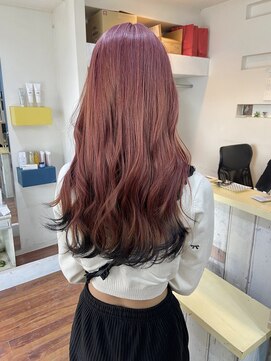 シエル ヘアーメイクアップ(CieL hair make up) ピンク×ブラックの裾カラー