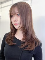 ロング美髪韓国ヘアおくれ毛顔周りレイヤー_ba543591