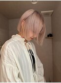 ホワイトベージュカラーダブルカラーベージュカラーブリーチ