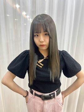 エトネ ヘアーサロン 仙台駅前(eTONe hair salon) long【ストレート×オリーブグレージュ】