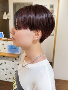 ミンティング(MINTing) ハンサムショート/刈り上げ女子/ワインレッド