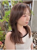 レイヤーカット/2wayバング/透明感カラー/ツヤ髪