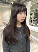 レイヤーカット　ロングレイヤー　顔まわりカット　ワンカール