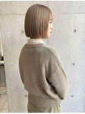 くびレイヤーエモージュ前髪モテベージュレイヤーミディ/高円寺