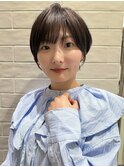 ハンサムショート大人ショートモノグレージュ暗めカラー
