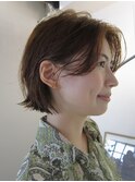 ボブパーマジンジャーオレンジくせ毛風パーマドライパーマ