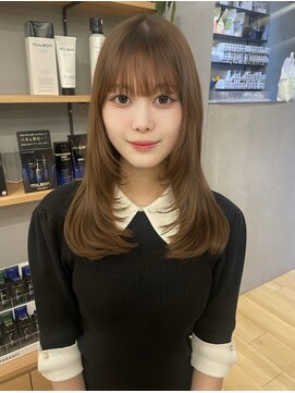 ジアン バイ ミルボン NU茶屋町+(GIEN by milbon) レイヤー/顔周りカット/ブリーチなし透明感ブラウンカラー