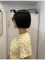 エイチ 梅田(H)&nbsp;バレイヤージュセミロングハッシュカット50代レイヤーカット