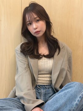 シダ(sida SAIIN) 韓国風ミディアムハッシュレイヤーチョコレートブラウン