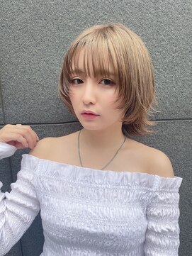 リアイス(Re:ICE) ミニウルフ/くすみブルー/流れるレイヤー/インナーハイライト