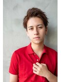 メンズビジネスツーブロックかき上げバング束感ショートマッシュ