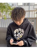 波巻きパーマ/ハイライト/マッシュ