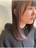 インナーカラー　パープルピンク　イヤリングカラー
