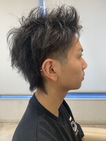 アッシュ 仙川店(Ash)&nbsp;黒髪短髪束感スパイキーショートアップバングメンズツーブロック