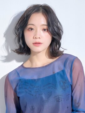 ラフィス ヘアー バース たまプラーザ店(La fith hair Bath) 【La fith】暗髪カラー×センターパート×外ハネボブ