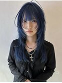 【Haco+】Makoto_ くすみブルー _ダブルカラー