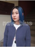-kanna-♪ 透明感ネイビーブルー×ストレートボブ♪