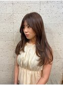 こなれミディアムイメチェンくびれレイヤー前髪ウェーブパーマ