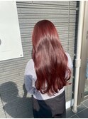 【艶髪】チェリーレッド　髪質改善ケアカラー